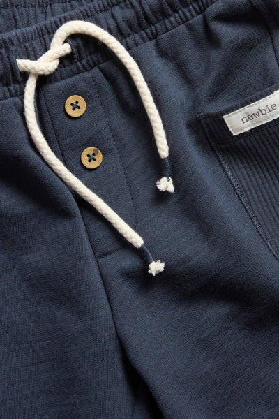 Kids blue slub jersey shorts