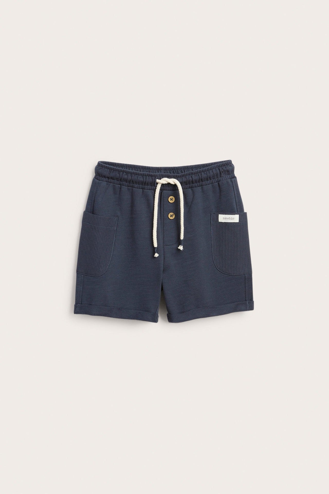 Kids blue slub jersey shorts