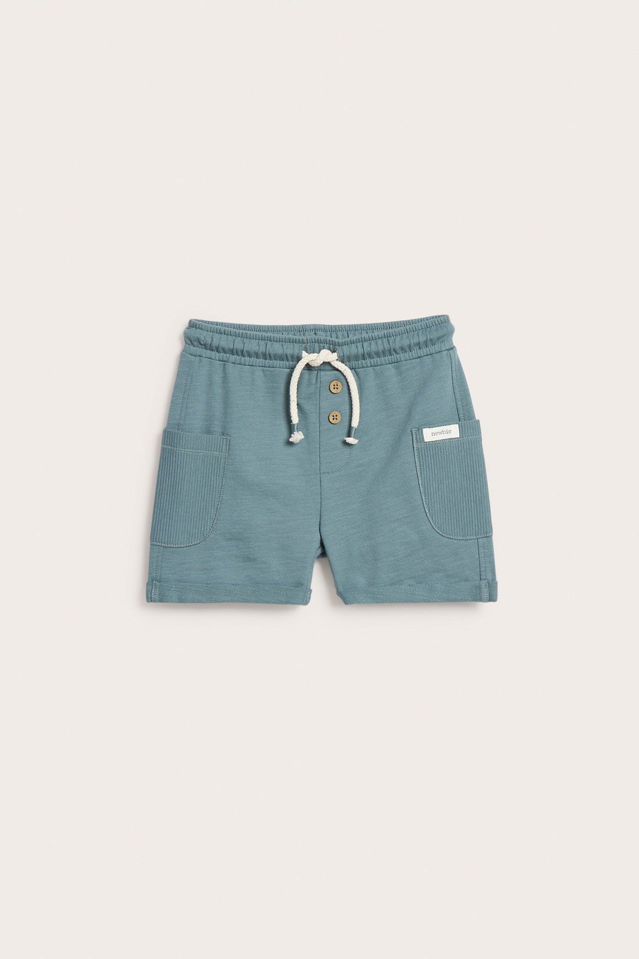 Kids blue slub tricot shorts