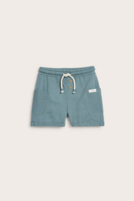Kids blue slub tricot shorts
