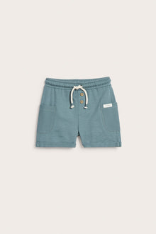 Kids blue slub tricot shorts