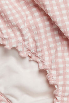 Women's pink checkered bikini bottoms