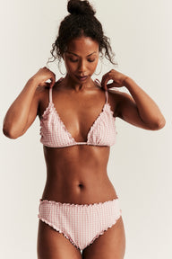 Women's pink checkered bikini bottoms