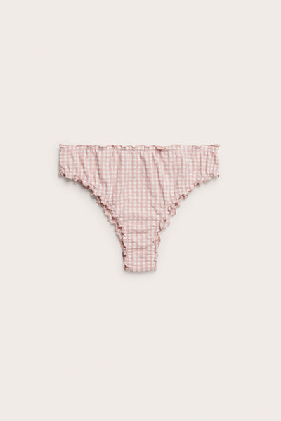 Women's pink checkered bikini bottoms