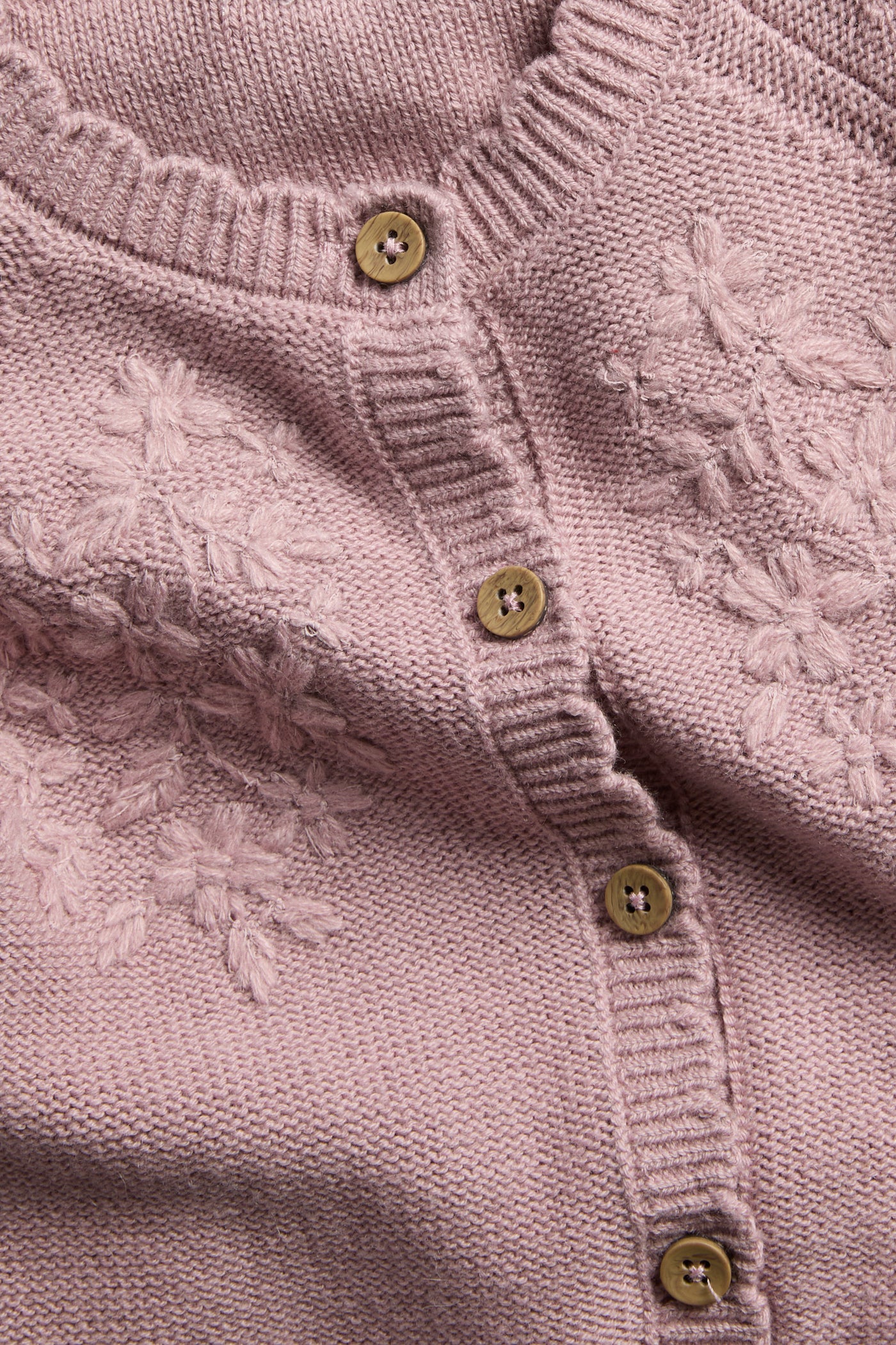 Baby pink Knitted cardigan with flowers