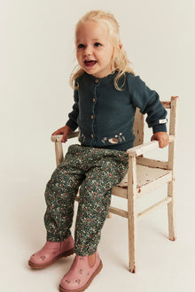 Baby dark green knitted cardigan
