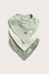Baby green hedgehog bibs, 3-pack