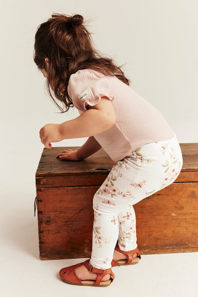Baby floral leggings with butterflies