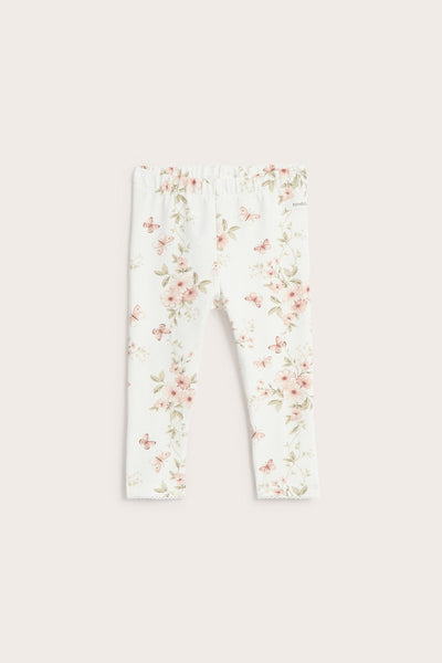 Baby floral leggings with butterflies
