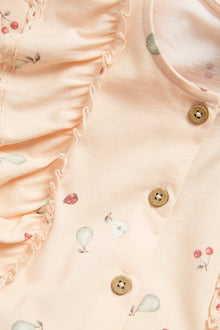 Kids orange jumpsuit with frills