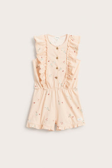 Kids orange jumpsuit with frills