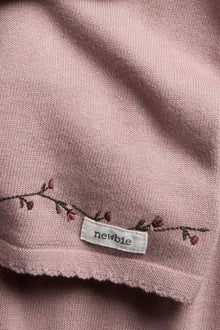 Baby pink floral garland knit dress