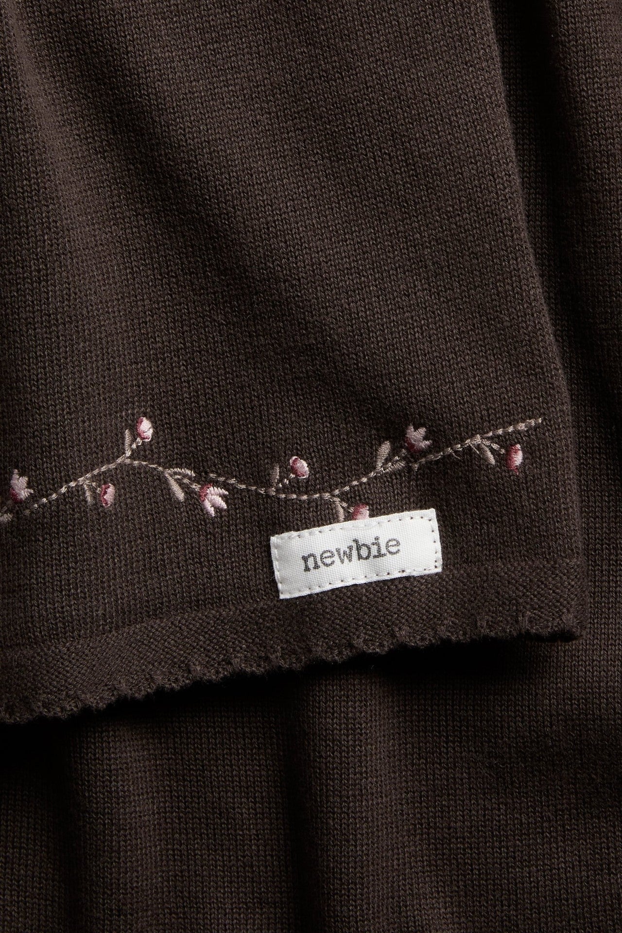 Baby brown floral garland knit dress