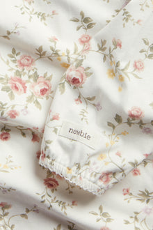 Baby white floral long-sleeve bodysuit