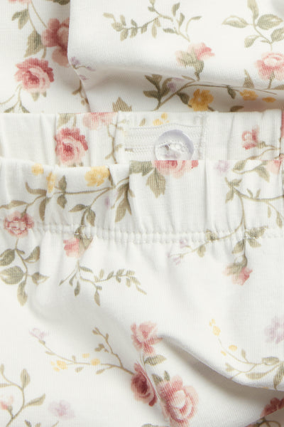 Kids white floral leggings with lace