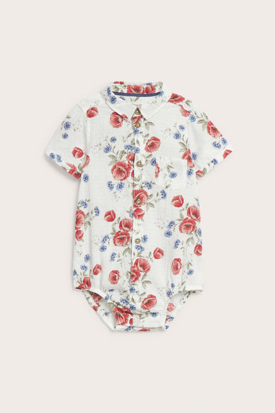 Baby floral short-sleeve bodysuit