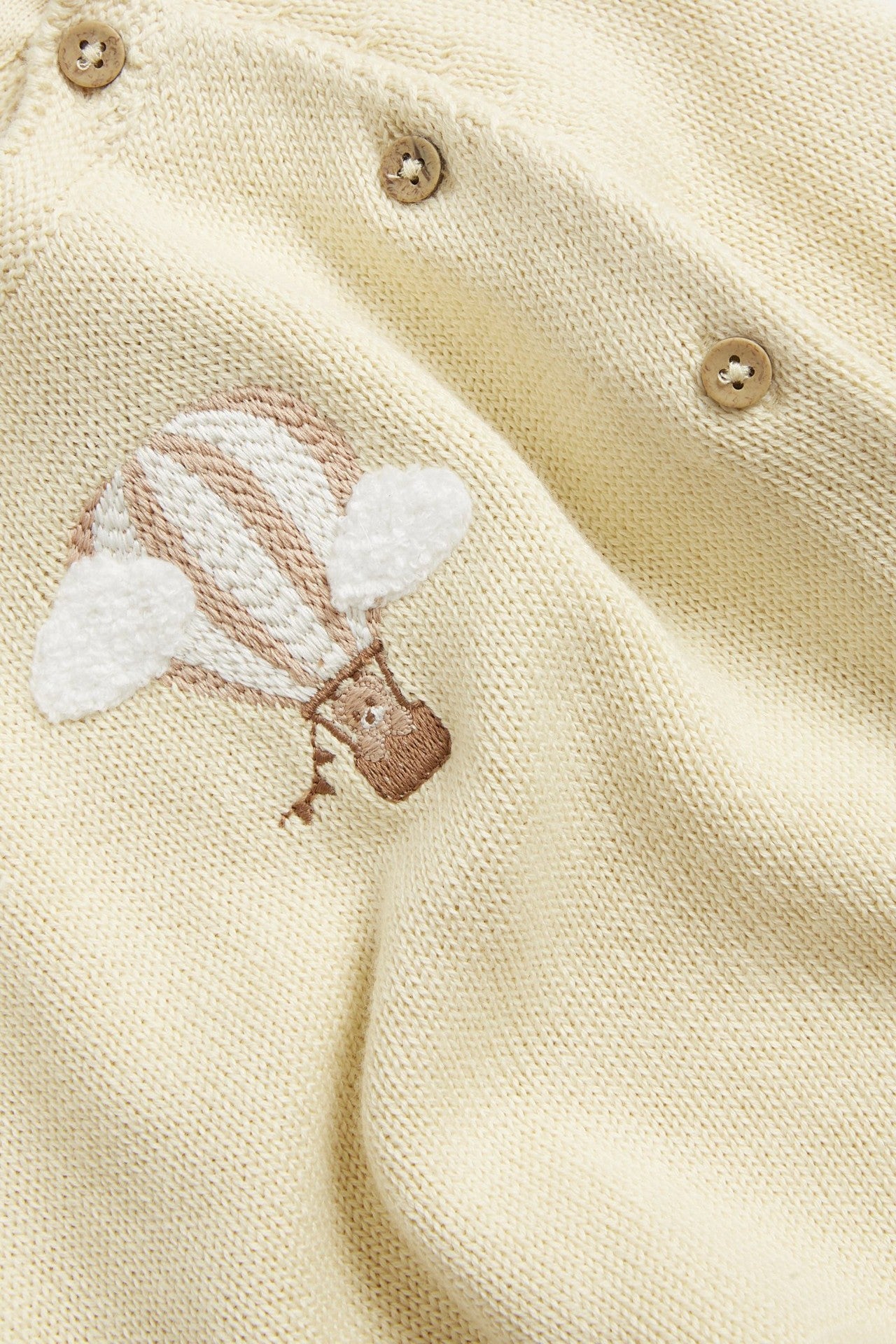 Baby yellow fine-knit cardigan