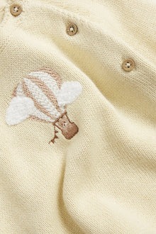 Baby yellow fine-knit cardigan