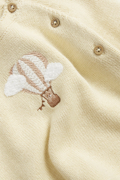 Baby yellow fine-knit cardigan