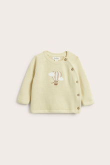 Baby yellow fine-knit cardigan
