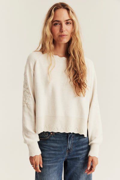 Womens light beige knitted sweater