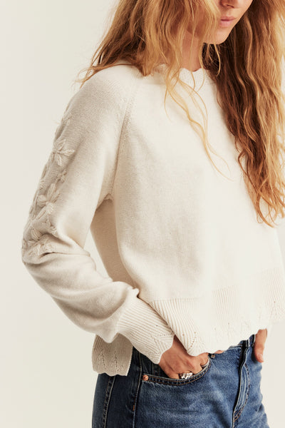 Womens light beige knitted sweater