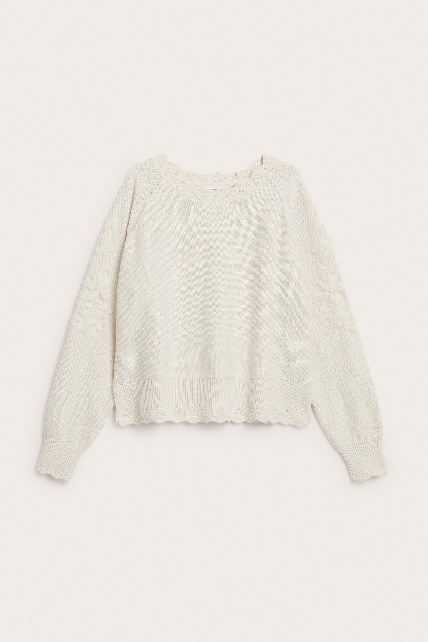 Womens light beige knitted sweater