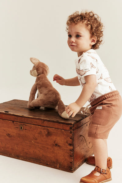 Baby white whale‑print bodysuit