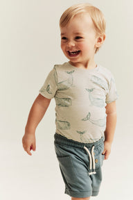 Baby bodysuit with whale print