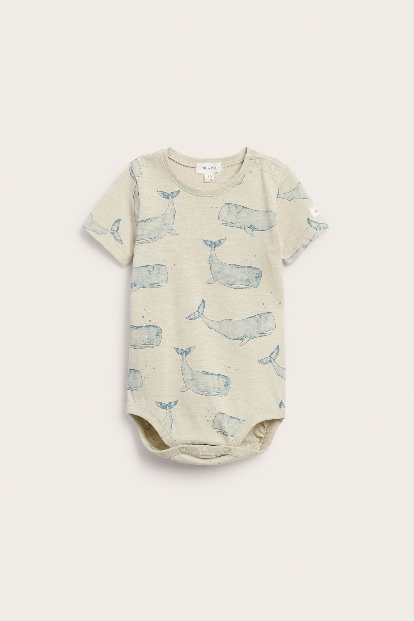 Baby bodysuit with whale print