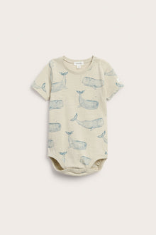 Baby bodysuit with whale print