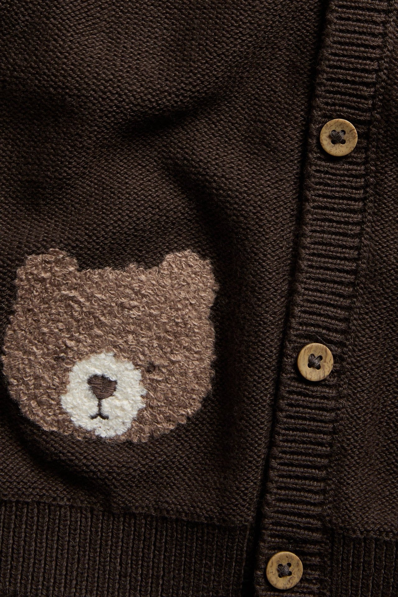 Baby brown cardigan with teddy bear