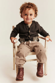 Baby brown cardigan with teddy bear