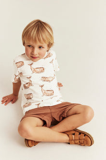 Baby & Kids white whale‑print t‑shirt