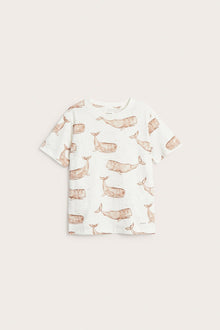 Baby & Kids white whale‑print t‑shirt