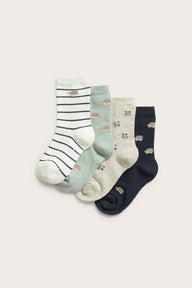 Kids' blue hedgehog socks 4-pack