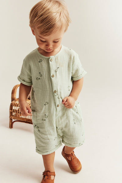 Baby romper with pear pattern