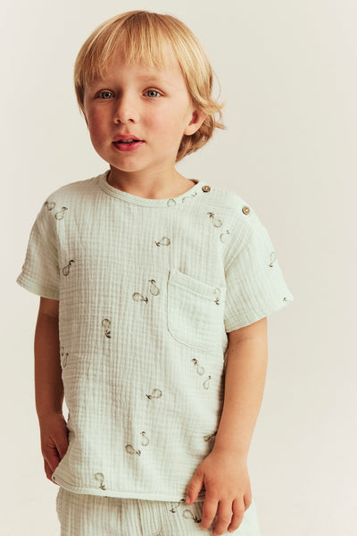 Kids pear patterned muslin top