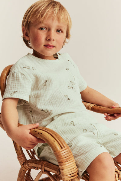 Kids pear patterned muslin top