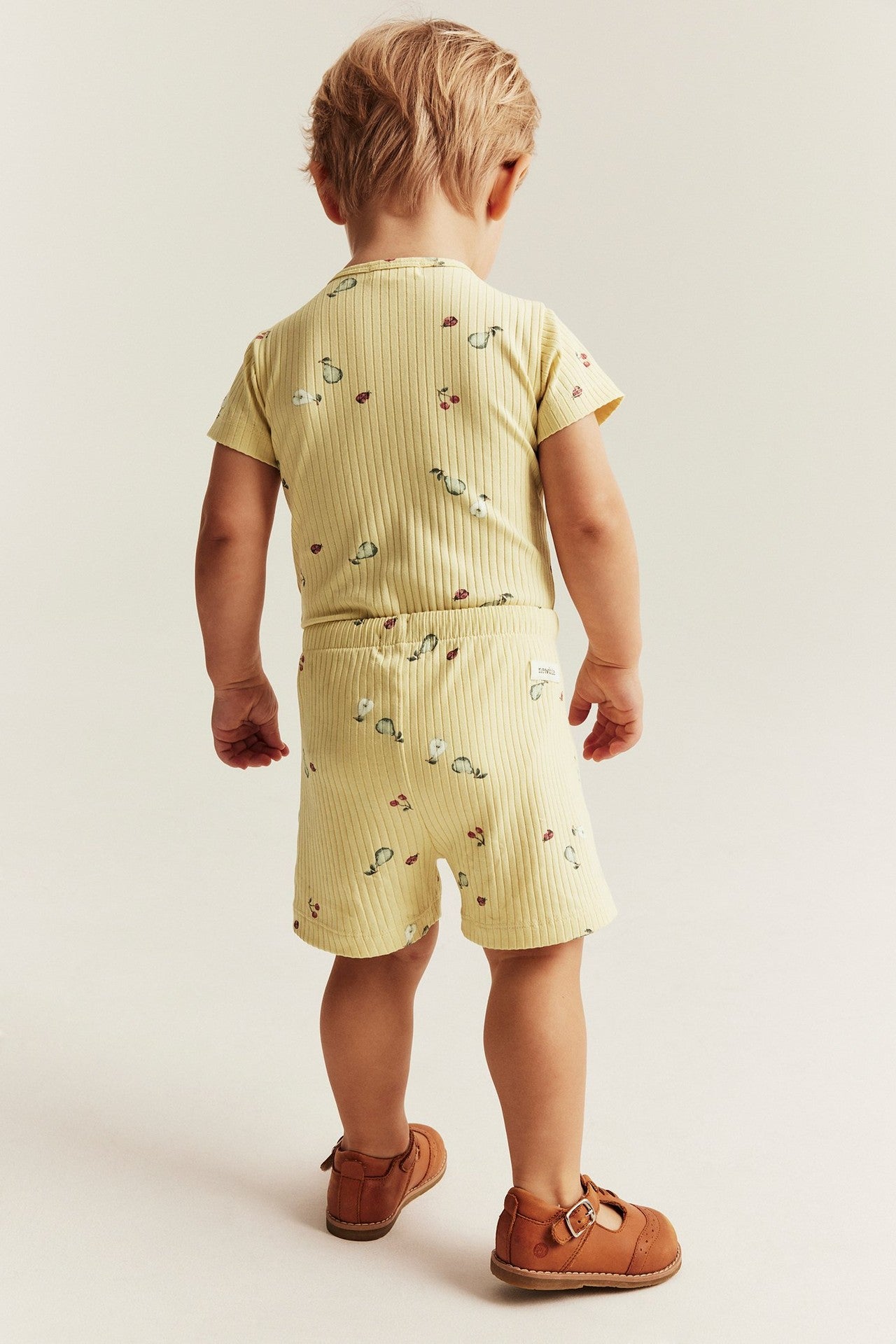 Baby yellow ribbed 2-piece set