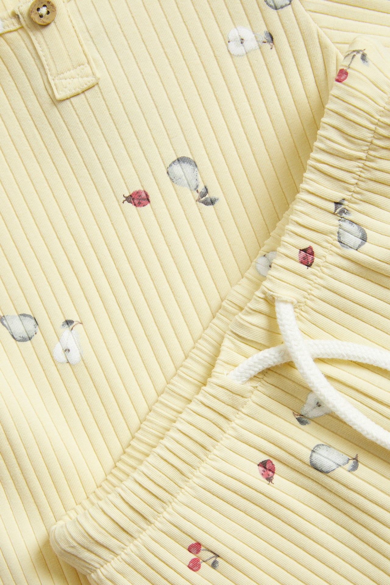 Baby yellow ribbed 2-piece set