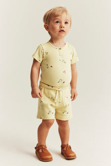 Baby yellow ribbed 2-piece set