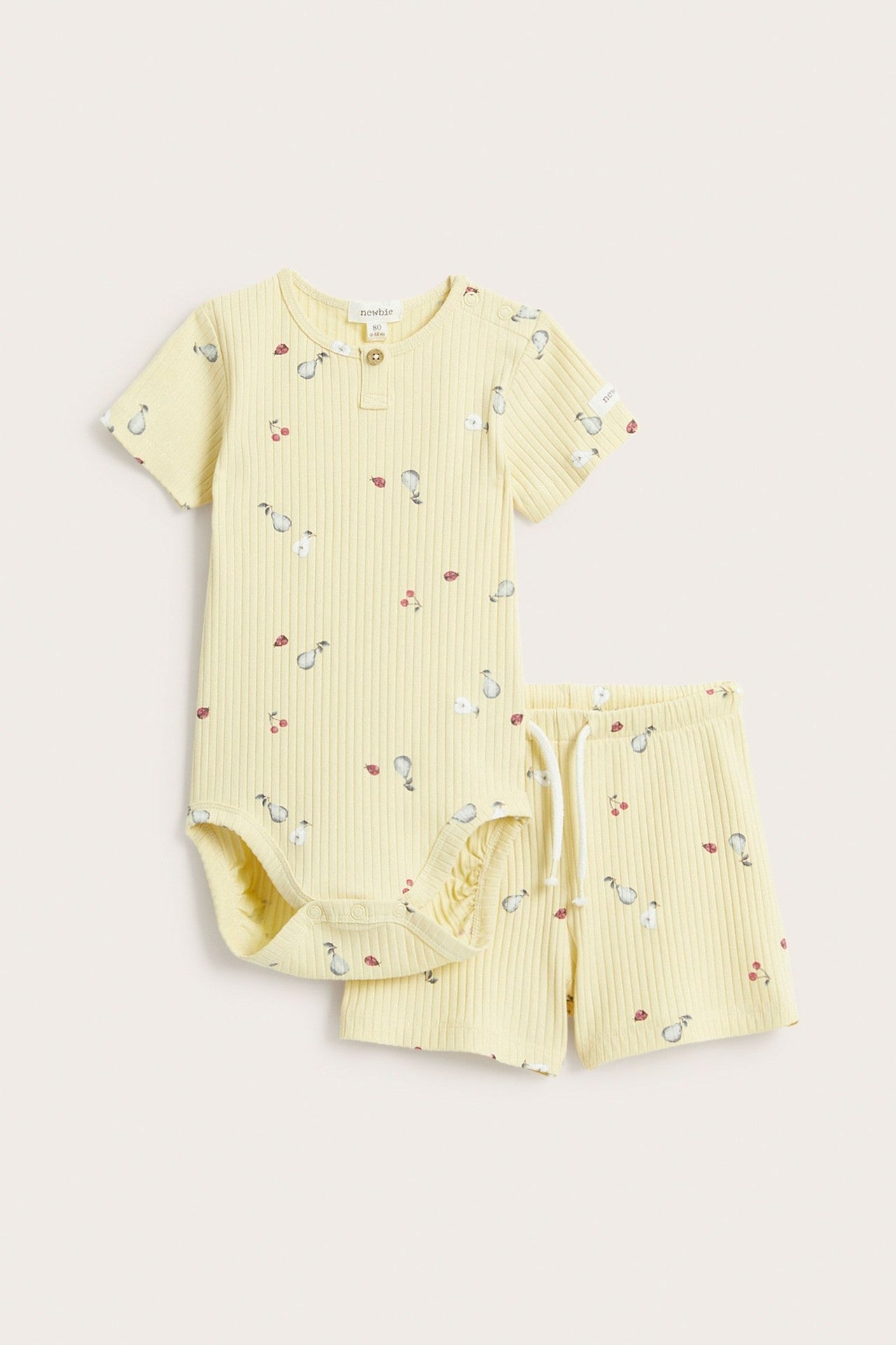 Baby yellow ribbed 2-piece set