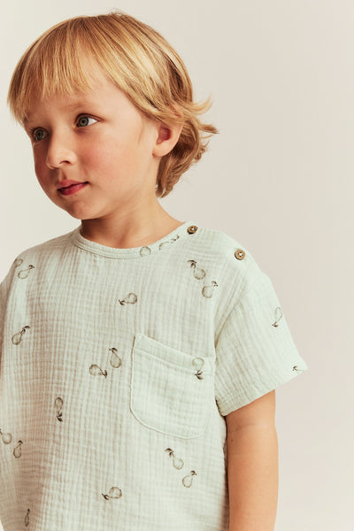 Kids patterned muslin shorts