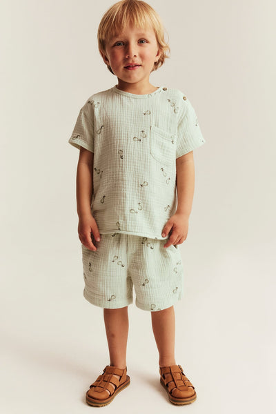 Kids patterned muslin shorts