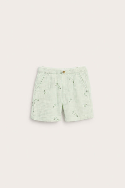 Kids patterned muslin shorts