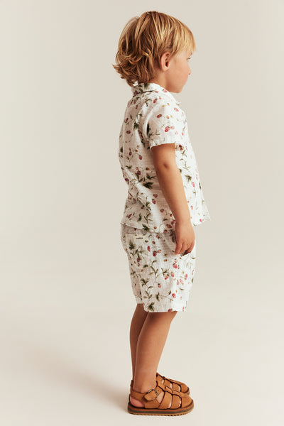 Kids wild strawberry woven shorts