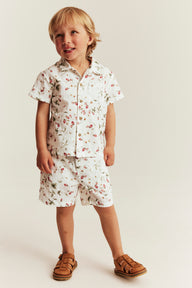Kids wild strawberry woven shorts