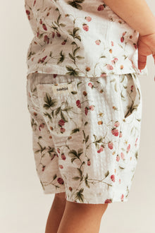Kids wild strawberry woven shorts