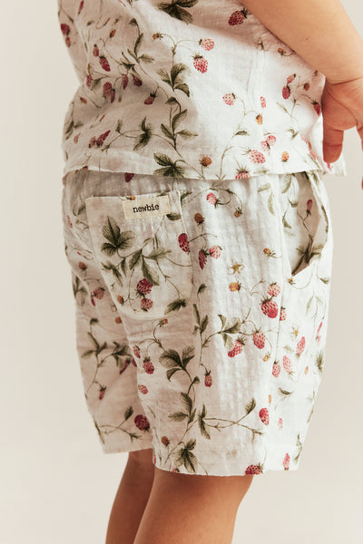 Kids wild strawberry woven shorts